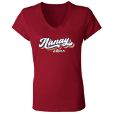 Nanay I Love U Ladies Jersey V-Neck T-Shirt